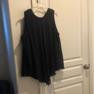 Black tank, chiffon overlay, tie back